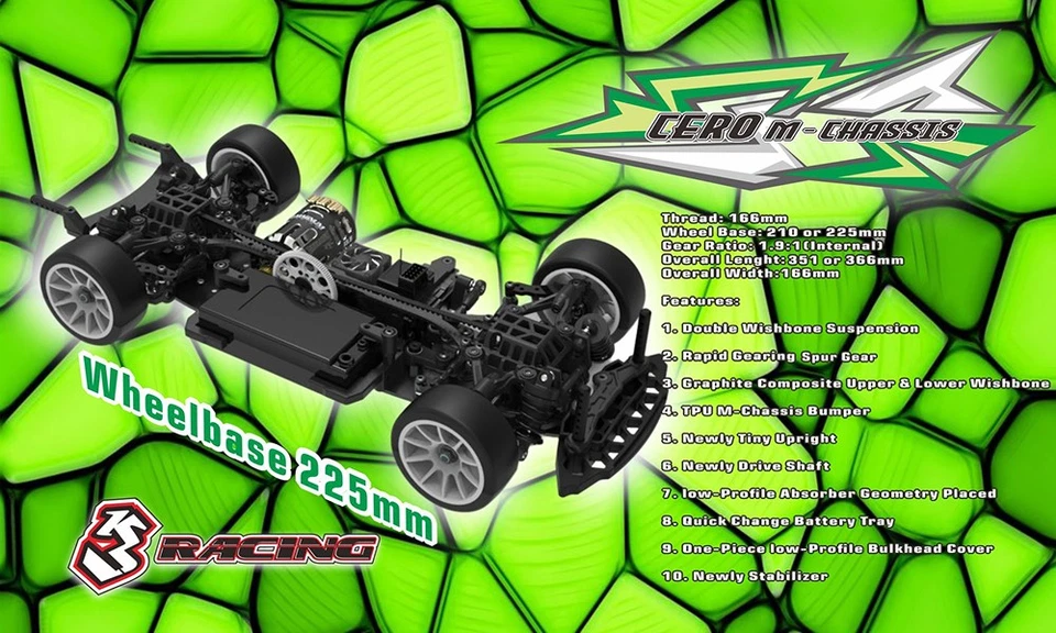 3RACING 1/10 Cero Sport 4WD Mini Touring Car Kit 225mm WB - Image 2 of 4