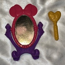 Miroir d'habillage Disney Mattel Minnie Mouse Bow-Tique 2010 + sceptre jaune rare