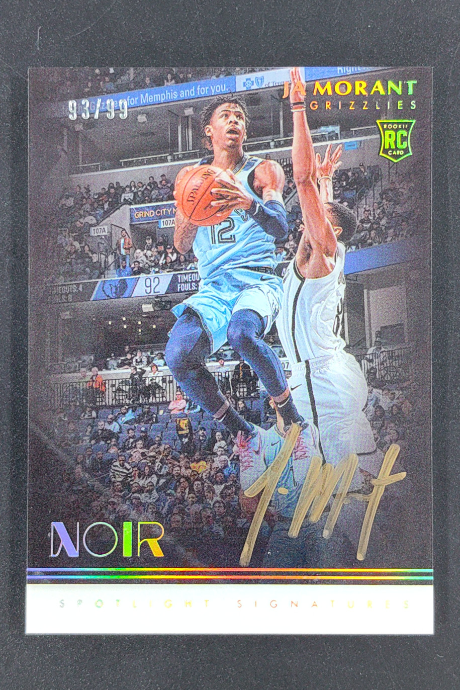 2019-20 Panini Noir Ja Morant Spotlight Signatures Vertical Auto RC /99 #SSV-JAM