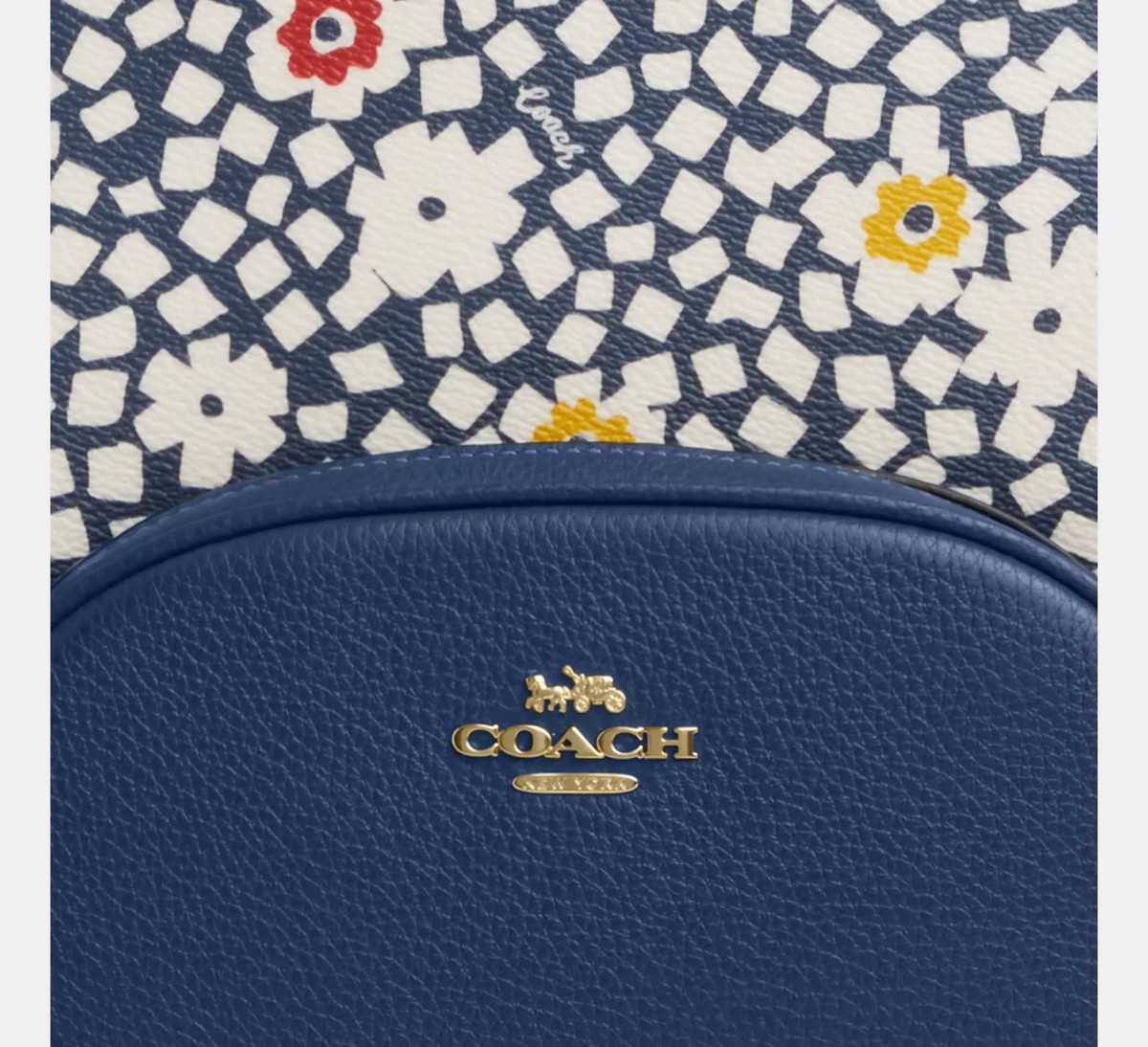 Coach court Navy Floral Mosaic Backpack Coach Women main image 4