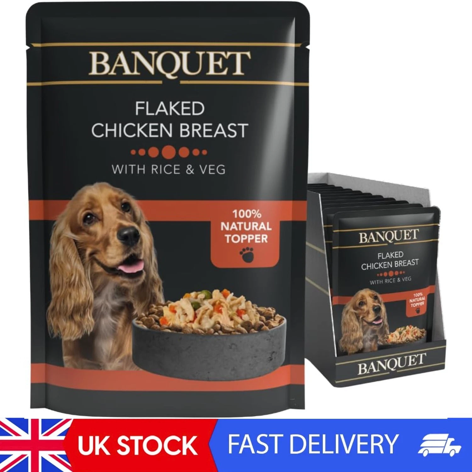 Banquet - Wet Dog Food - Flaked Chicken Breast, Rice, Veg - 100% Natural