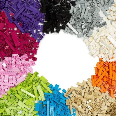 1000 Piece Building Bricks Play Set, 10 Pastel Colors Bulk Building Blocks Set