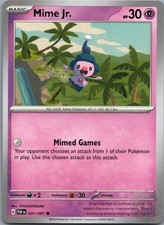 Mime Jr. 031/091 Common Paldean Fates Pokemon Near Mint