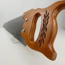 Royal Crown by PA Saw Co Hand Saw 20 in Blade Wheat Handle Vintage Made in USA