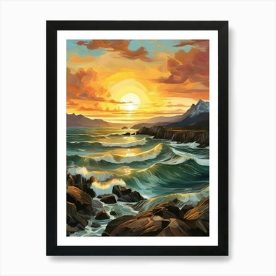 Ocean.Vincent Willem Van Gogh, frisch gerahmtes Wandbild Poster Leinwanddruck Bild
