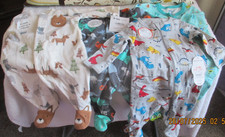 Lot of 4 New 0-3 Baby Boys Sleepers Carter Wonder Nation Footed Pajamas