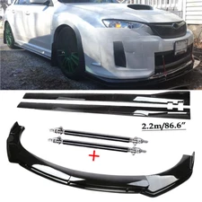 For Subaru WRX STI Front Bumper Lip Splitter Spoiler Glossy Black Body Kit