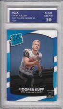 COOPER KUPP ROOKIE CARD $$ RC Rams Football 2017 DONRUSS RATED GEM MINT 10!