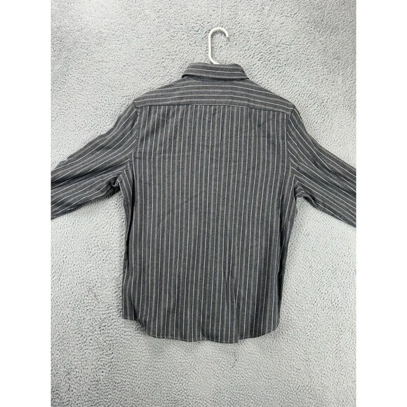Express Soft Flannel Shirt Adult Small Grey Pinstripes Button Down Mens NEW Q27 - Image 2 of 4