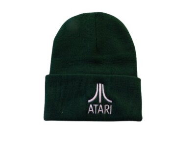 ATARI Video Game Icon Knit Beanie Cap Hat 1980'S PAC-MAN ASTEROIDS FROGGER New