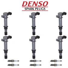 Denso Platinum TT Spark Plug + Engine Ignition Coil For Dodge Durango 3.7L V6