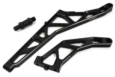 Black CNC Machined Rear Chassis Braces Pair for Losi DBXL-E 2.0 4WD 1/5 Scale