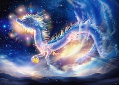 絵画 Sky Dragons Guardian Dragon in the Sky BlueDragon 600 Piece Puzzle Beverly