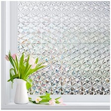 Windimiley Window Privacy Film Frosted Glass Window Clings: Stained Glass