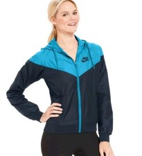 Womans Nike Color Block Hooded Wind Breaker Windrunner Size Xs