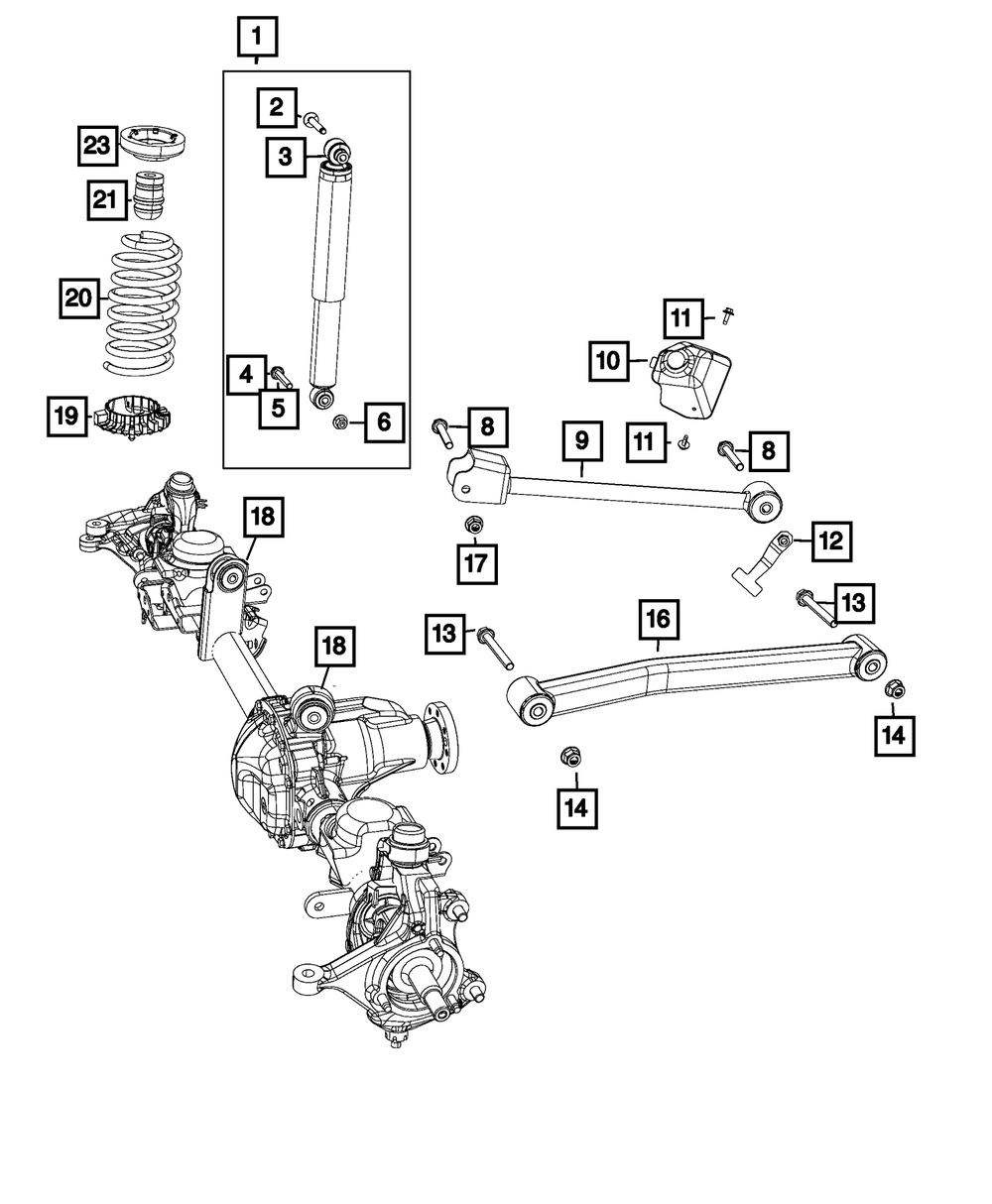 Genuine Mopar Suspension Shock Absorber Kit Right 68660569AA