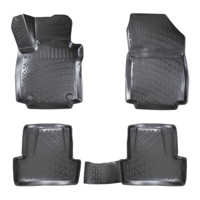 Tailored Car Mats For Renault Captur (2013-2019) - Black With Blue Trim, Front & Rear