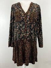 Anthropologie  Maeve Marlie Button Front Floral Tunic Dress Boho Women's Size 2