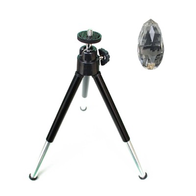 Fractal Crystal Camera Lens Triangular Prism Filter+ Stand Studio Rainbow Deco R