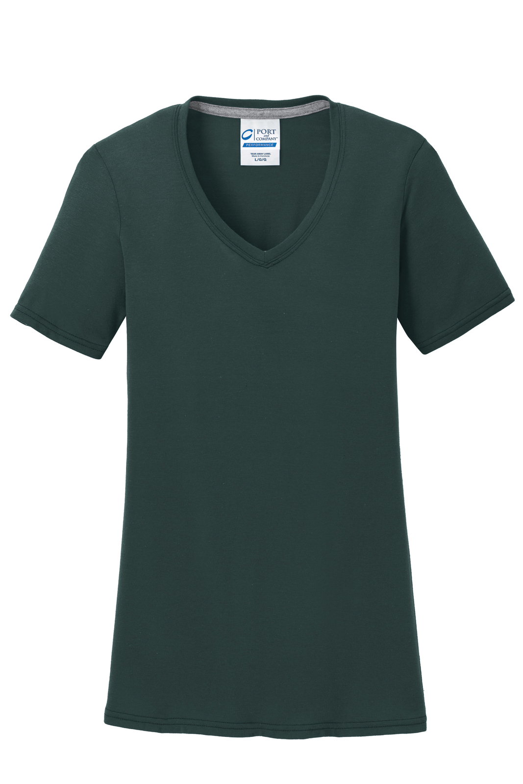 Port & Company Ladies Performance VNeck TShirt LPC381V Dark Green eBay