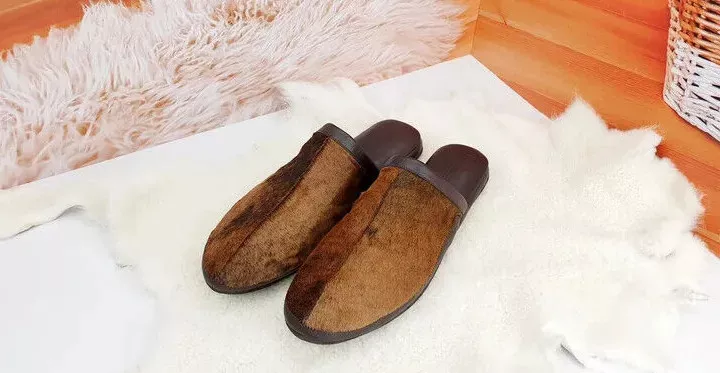 Mens fur house slippers hot sale