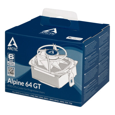 ARCTIC Alpine 64 GT - Unterstützt AMD Sockel u.a. AM3, geräuschloser CPU Kühler