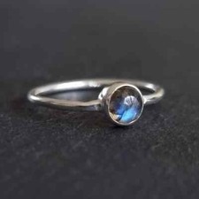 Solid 925 Sterling silver Natural Labradorite Ring Gemstone Jewelry For Her J 15