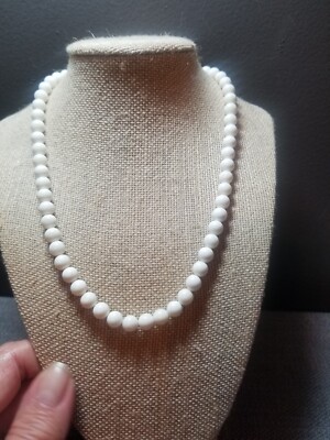 NEW! LEE SANDS 0925 Sterling Natural White Jasper 5mm Necklace/18-21''adj/NWT