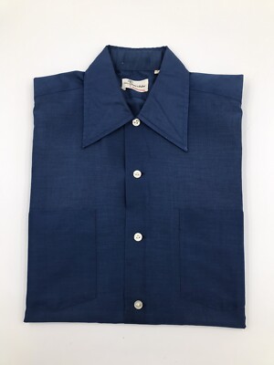 Vintage Hathaway Stix Baer & Fuller Short Sleeve Blue Shirt - 15.5 Medium