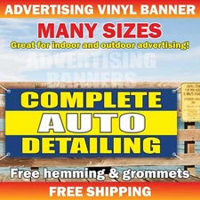 COMPLETE AUTO DETAILING Advertising Banner Vinyl Mesh Sign service repair clean