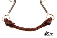 Bit Hobble Slobber Bar Round Large 8" to 9" Long Handbraided Brown Nylon by EST