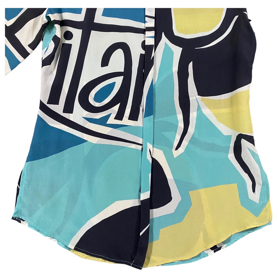 Burberry Prorsum Blouse Silk Multicoloured Button Made in Italy Ladies Size EU42 - Image 4 of 4