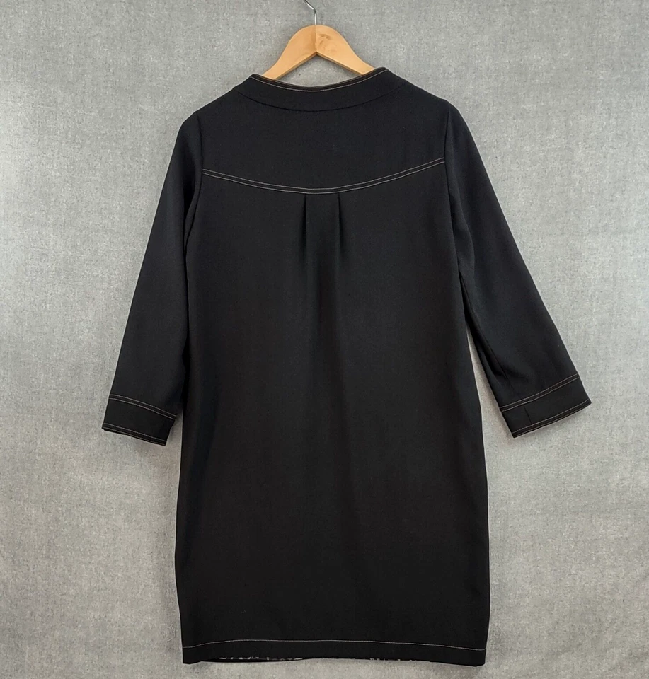 Muse Career Dress Women 8 Black Straight Zip Pocket Artsy Modern Paisley Lined - Image 3 of 4