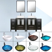 72 Bathroom Vanity Set W/ Vessel Sink Set Cab...