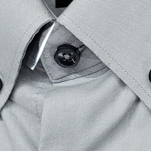 Express 1MX Mens M Dress Shirt Solid Gray Long Sleeve Modern Button Down - Picture 15 of 21