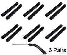 6 Pair 12Pc Black Soft Silicone Eyeglasses Temple Tip Sleeve Retainer Sunglasses