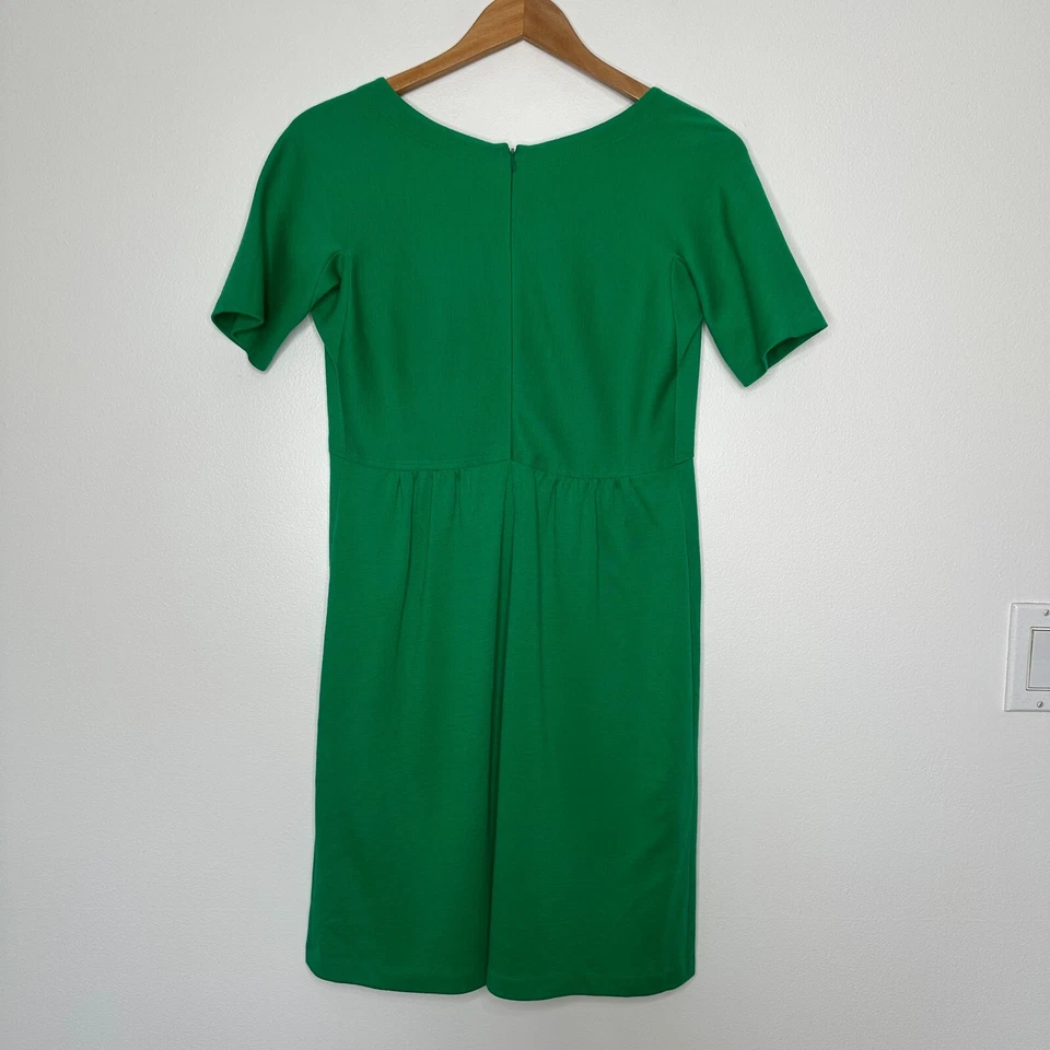 Vestido de lana Lisa Perry para mujer talla 4 verde Kelly cuello en V manga corta bolsillos Foto 2 de 4