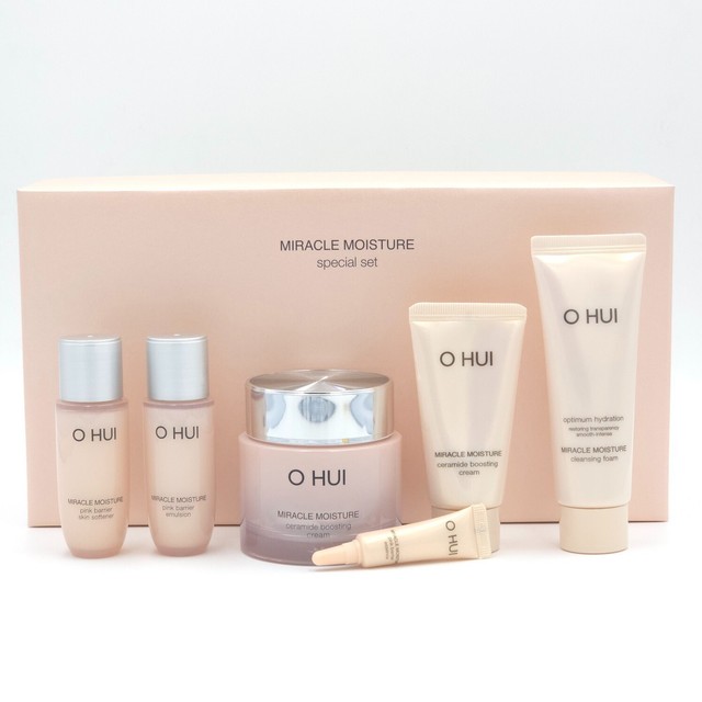 O HUI Miracle Moisture Ceramide Boosting Cream Special Set 6 Items K-Beauty