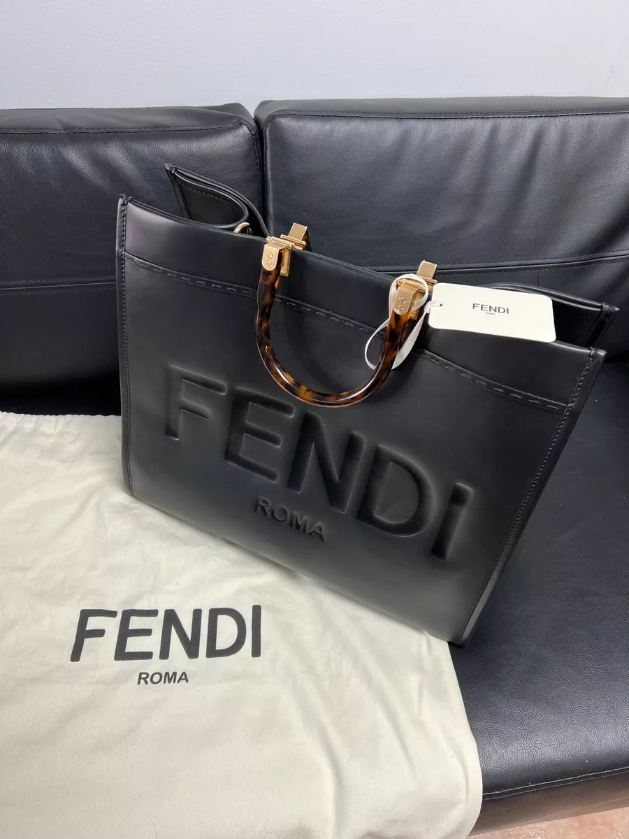 Fendi Roma Authentic Black Calf Leather Bag