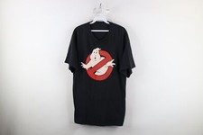 Vintage Mens Large Faded Ghostbusters Movie Promo Short Sleeve T-Shirt Black
