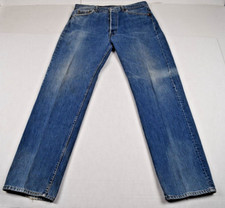 Vintage Levi's 501 Button Fly Jeans 36 x 31 90s Blue Soft Fade Made USA