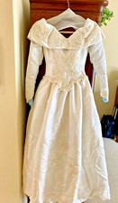 vintage long sleeve wedding dress 1990's size 4, incredible beadwork 