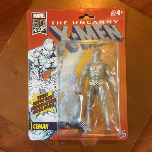 Figura de acción animada retro Hasbro Iceman X-Men de Marvel Legends nueva en caja