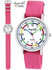 Armbanduhr Kinder Lernuhr Mädchen Uhr Kinderuhr Wechselarmband rosa analog Quarz