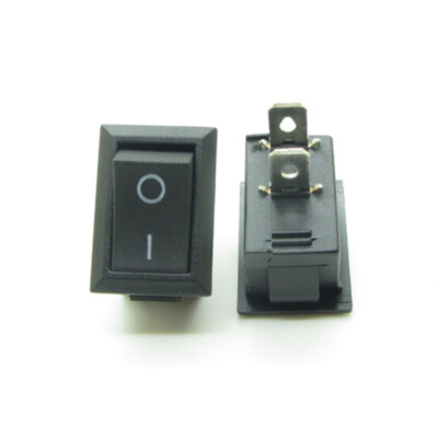 5 x Mini Rectangle Rocker Switch Black Snap-in SPST ON-OFF 2 Pin 12V 110V 220V 