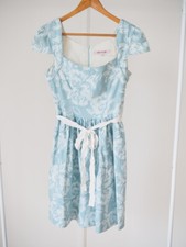 Vintage Review Blue & White Floral Tea Dress Size 8