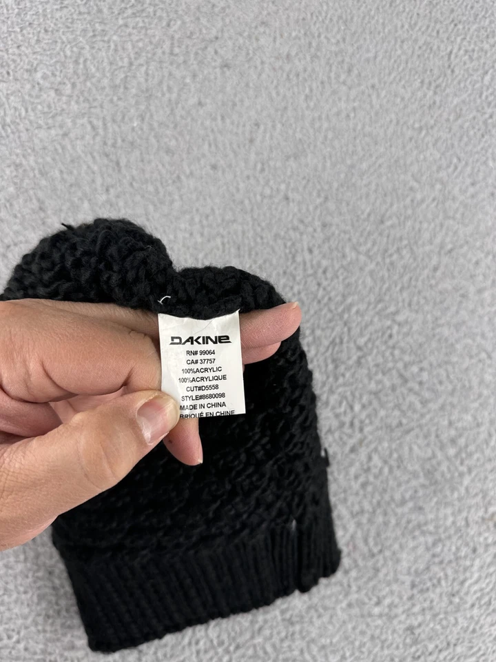 Dakine Beanie Toque Womens One Size Black Knit 100% Acrylic Winter Warm Snow Ski - Image 4 of 4
