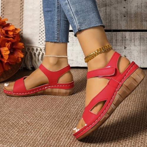 UK Damen-Sandalen mittelhoher Keilabsatz bequeme Wander-Pantoletten Größe//* - Bild 20 von 30