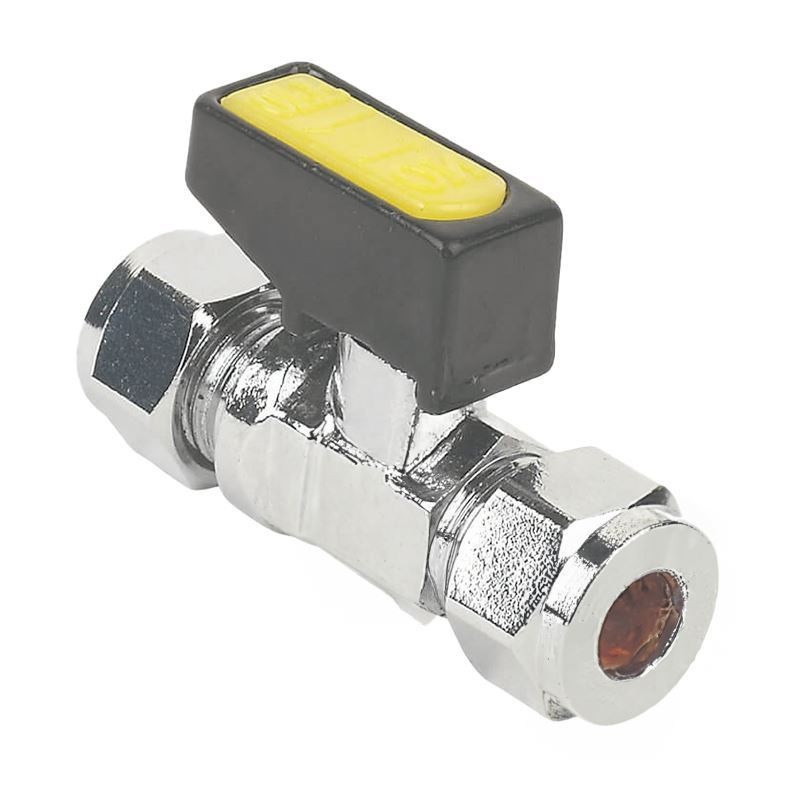 ODSUPPLIES BFMBV - 10 10mm Chrome Mini Lever Gas Ball Valve - Pack of 2 - Image 2