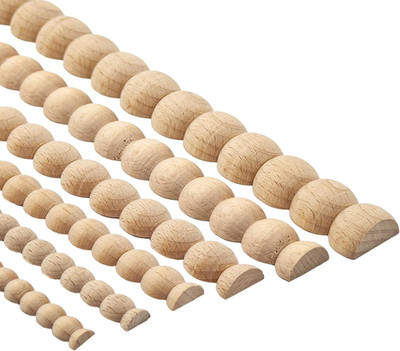 Unfinished Beaded Wood Trim Molding, 15 Pack, 15.75'' for DIY Projects